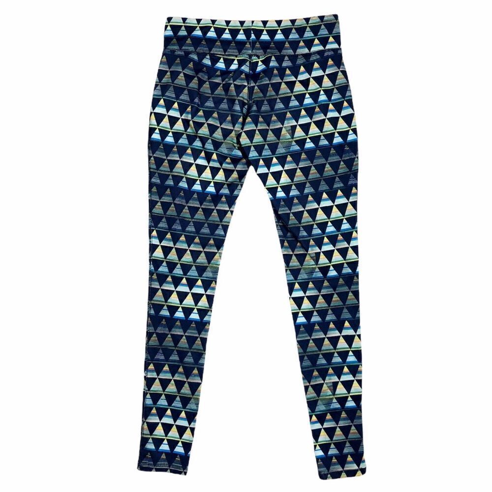 Mossimo Blue Green Triangle Geometric Workout Athleasure Leggings Size Small - Picture 2 of 6